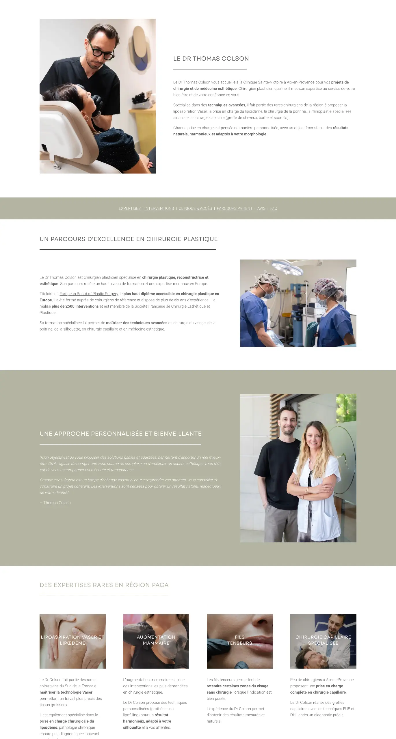 Page d’accueil du site du Dr Colson